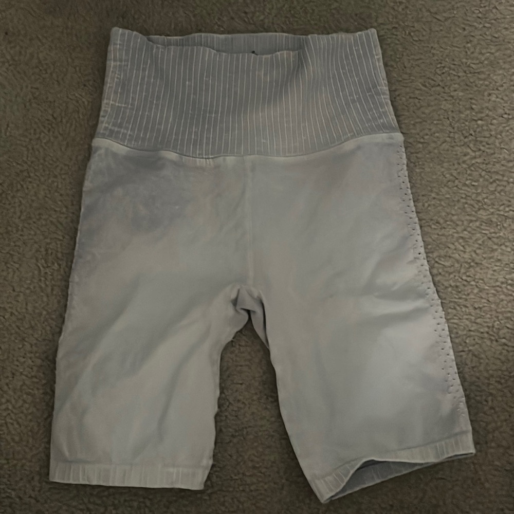free people biker shorts!! size xs/s, light grey ish color/tint of purple